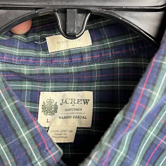 J Crew Shirt Mens Large Shirtings Tailored Fit Plaid Washed Business Casual‎ - Picture 5 of 9